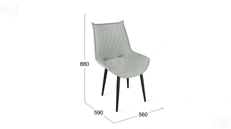 Стул Фэнди К1С  Черный муар, Велюр Confetti Silver