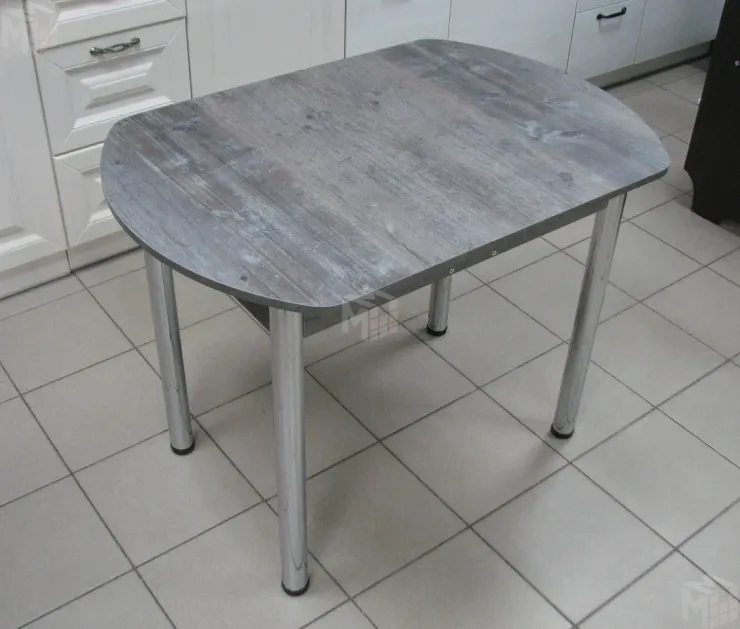 Стол Евро раскладной 1000*680 (штейн темный), ножки хром