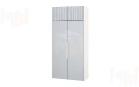 Шкаф 2-х створчатый Урбан-21 Лайт Грей Софт/Белый Шелк