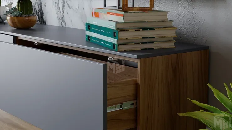 Гостиная Порто №3 - ГН-393.003 Яблоня Беллуно, Графит софт