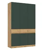 Шкаф Роджина 3-х створчатый (дуб крафт/изумрудный)