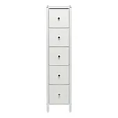 Комод Leset Нирита/Хайди узкий 5 ящиков (Белый/Белый/Белый)