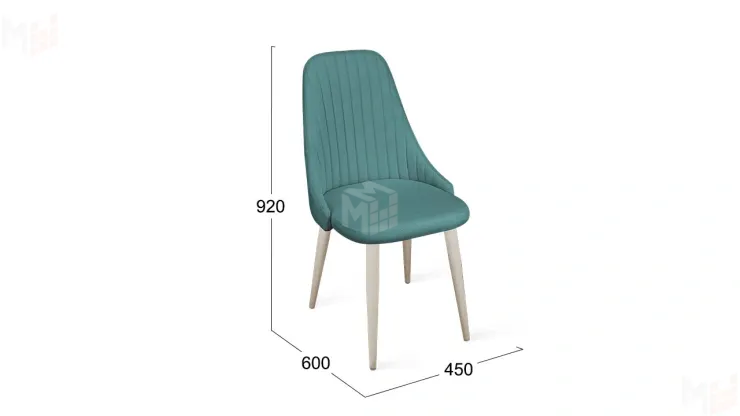 Стул Франк (конус) исп. 2 - ДП2-30 Капучино матовый/Микровелюр Madera Aquamarine (аквамарин)