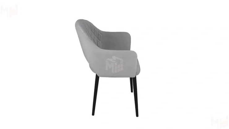 Стул София Т6 Черный муар, Велюр D012 светло-серый