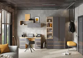 Уголок школьника Хелен дуб крафт золото - серый графит