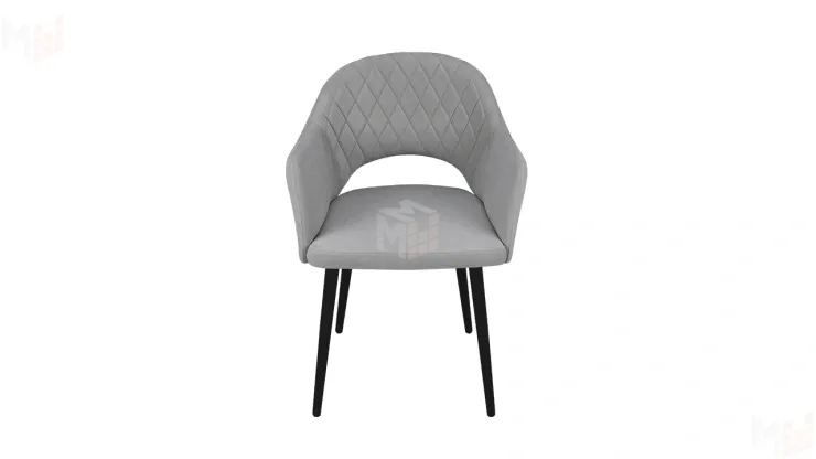 Стул София Т6 Черный муар, Велюр D012 светло-серый