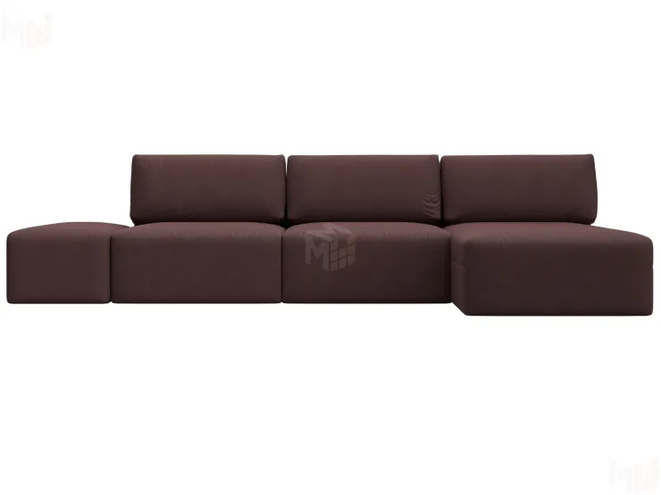 Диван угловой модульный с пуфом Лига-060 НПБ Лонг угол универсальный