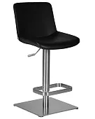 Стул барный DOBRIN ALDO (черный PU YP33-19, основание из нержавеющей стали) Стул барный DOBRIN ALDO (черный PU YP33-19, основание из нержавеющей стали)