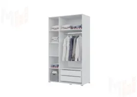 Шкаф Бостон 1200 (белый/бетон) 2 ящика