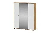 Шкаф четырехстворчатый Милан  Дуб Золотой/Белый Матовый Шкаф четырехстворчатый Милан  Дуб Золотой/Белый Матовый