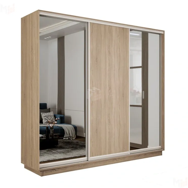 Шкаф-купе Экспресс трио 2 зеркала 2400 (Сонома)