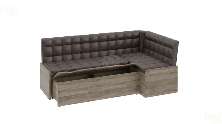 Кухонный диван Форест со спальным местом (кожзам коричневый)