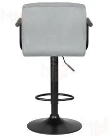 Стул барный DOBRIN KRUGER ARM BLACK (серый велюр (MJ9-75))