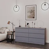 S01088 Варма 6Д комод 160х77х40, серый S01088 Варма 6Д комод 160х77х40, серый