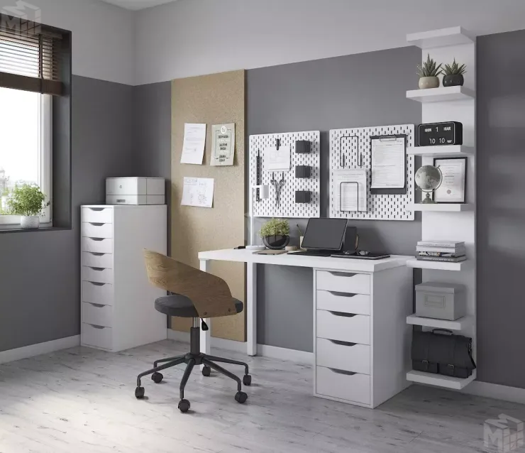 Стол письменный Ингар 1/5Т  белый