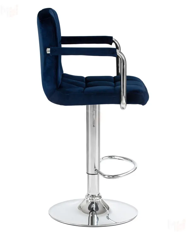 Стул барный DOBRIN KRUGER ARM (синий велюр (MJ9-117))