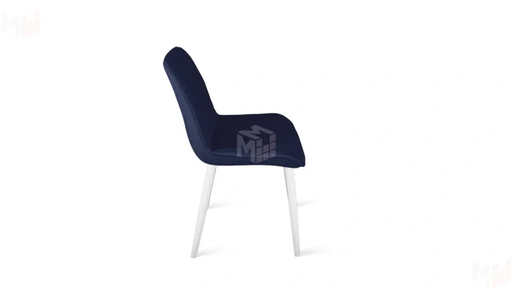 Стул OSCAR Белый муар, Велюр L005 синий