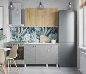 Кухня POINT 120 Крафт золотой/Бетон Кухня POINT 120 Крафт золотой/Бетон