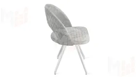 Стул Гэтсби К4 Белый матовый, Велюр Wellmart Silver