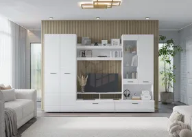 Гостиная Ненси-1 (белый/белый глянец)