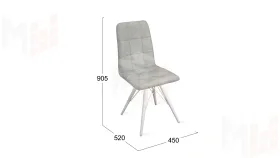 Стул Аспен К3 Белый матовый, Велюр Duna Silver
