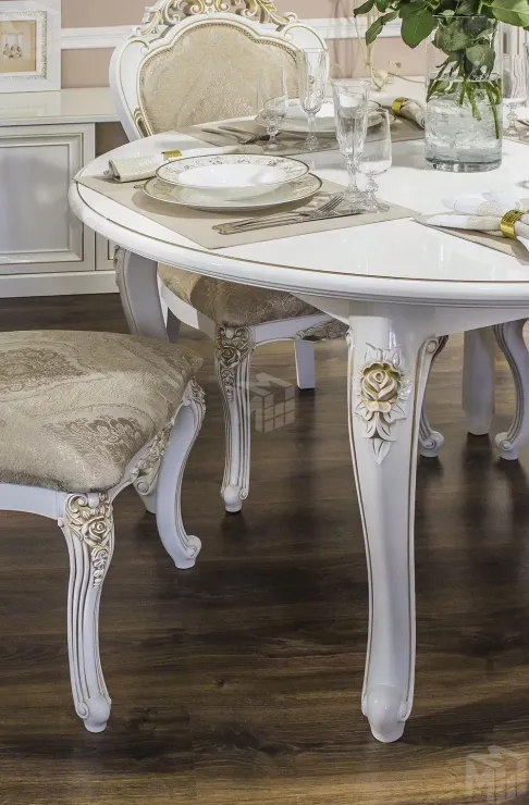 Стол Натали круглый белый глянец Стол Натали круглый белый глянец