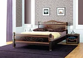 Кровать из массива Карина-5 (90*200) темный орех Кровать из массива Карина-5 (90*200) темный орех