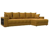 Диван угловой с декором и полкой Лига-050 НПБ