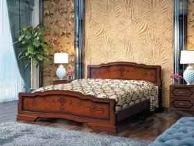 Кровать из массива Карина-6 (120*200) с основанием, орех