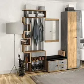 Прихожая Мини-Лайт Вариант 3 Дуб крафт золотой/ателье светлое