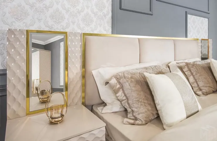 Зеркало Lara для прикроватной тумбы бежевый глянец Зеркало Lara для прикроватной тумбы бежевый глянец