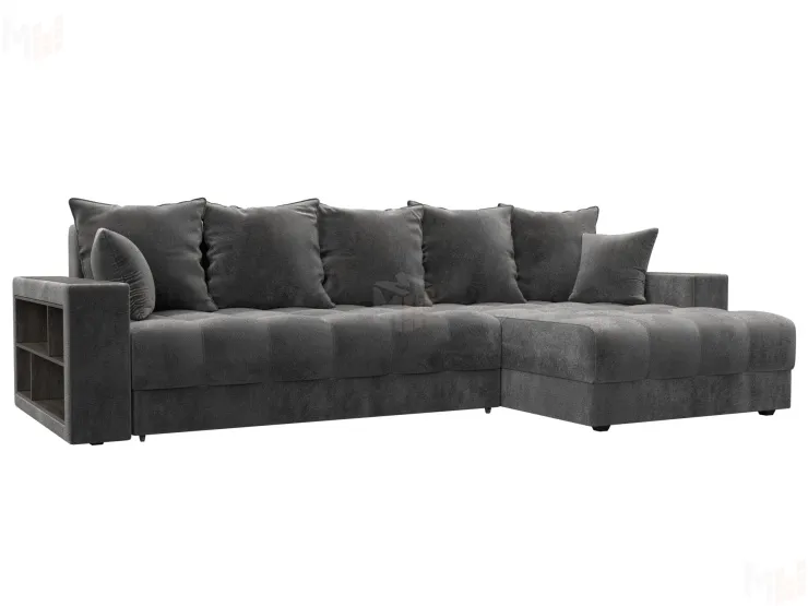 Диван угловой с декором и полкой Лига-050 НПБ