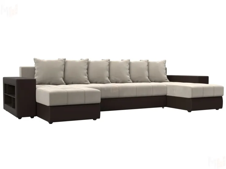 Диван П-образный Дубай полки слева