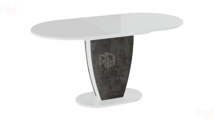 Стол обеденный Монреаль Тип 1 Белый глянец, Моод темный Стол обеденный Монреаль Тип 1 Белый глянец, Моод темный
