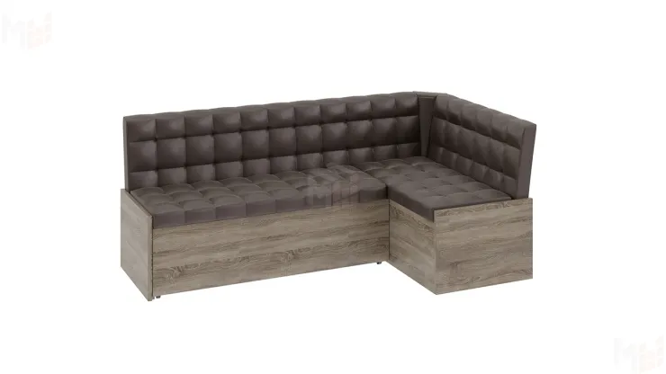 Кухонный диван Форест со спальным местом (кожзам коричневый)