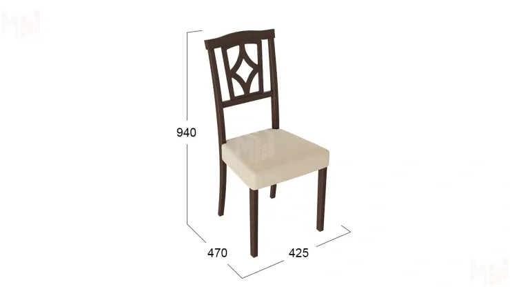 Стул Сити 3 Орех темный, тк №108 Стул Сити 3 Орех темный, тк №108