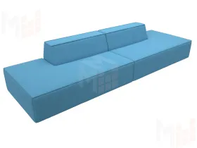 Диван прямой модульный Монс лофт ( Амур голубой )