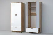 Шкаф ШК-1 ПД Эго Дуб Крафт Золотой/Белый Глянец