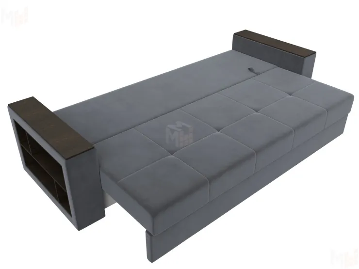 Диван прямой Дубай Лайт полки слева ( Серый )