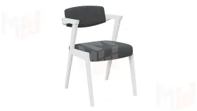 Стул Гонконг 2 - N-242 Белый матовый, тк.  №219 Велюр Jercy graphite