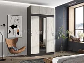 Шкаф-купе с антресолью Роджина/Бася (крафт белый/графит) Шкаф-купе с антресолью Роджина/Бася (крафт белый/графит)