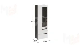 Шкаф для посуды Фьюжн - ТД-260.07.25 Белый глянец, Венге Линум