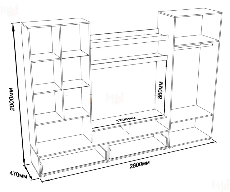 Гостиная Ненси-1 (ясень/капучино глянец)