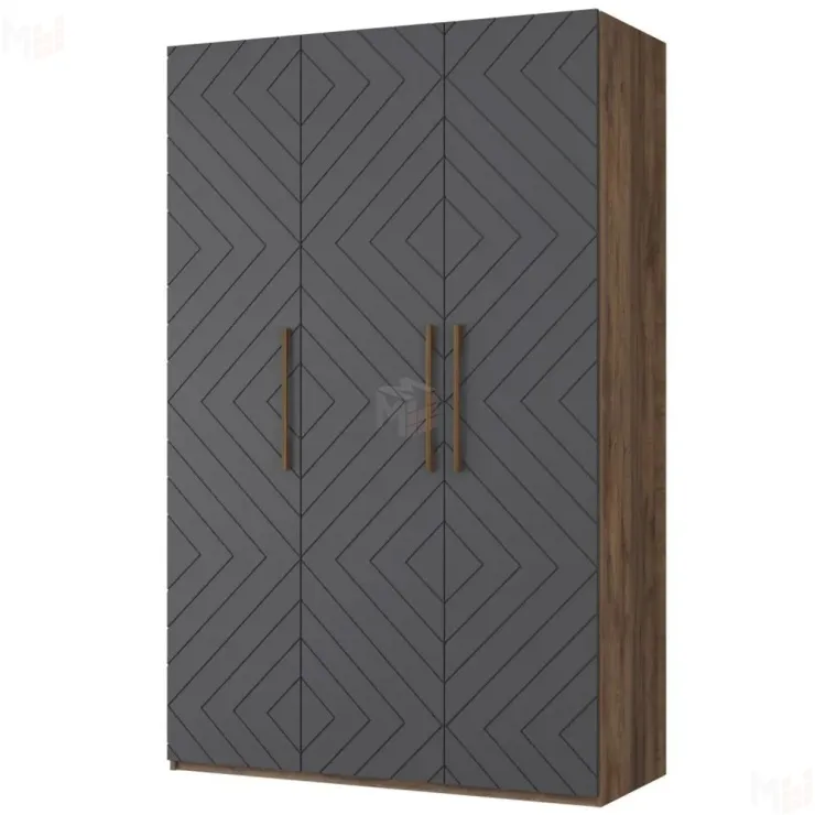 Шкаф трёхстворчатый Копенгаген (дуб самдал/серый графит)