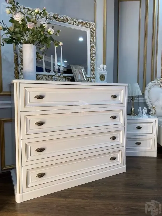 Комод Натали 4 ящ. широкий белый глянец Комод Натали 4 ящ. широкий белый глянец