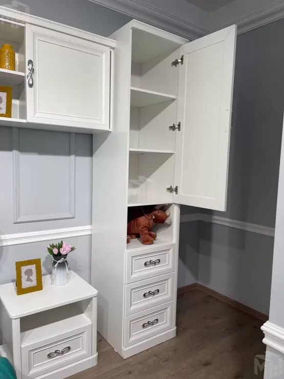 Шкаф детский Мишель 1-ств без зеркал белый матовый