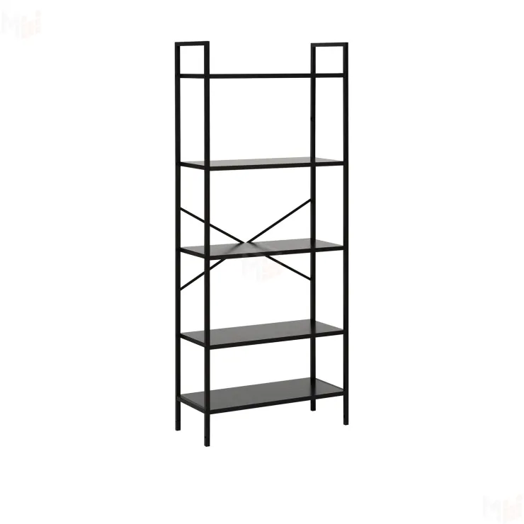 Стеллаж Leset Стилвуд 25 широкий, 5 полок (Чёрный/Чёрный)