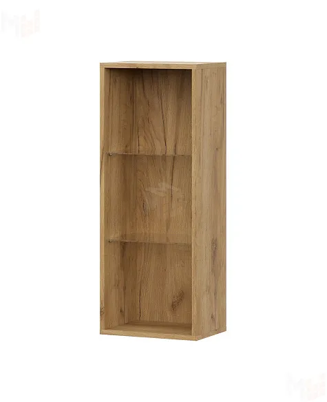 Шкаф навесной Милан (со стеклом) Дуб Золотой/Черный