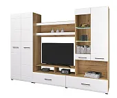 Гостиная Ненси-1 (дуб золотой/белый глянец)