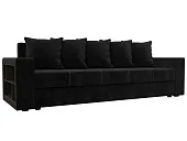 Диван прямой Дубай Лайт полки слева ( Черный )